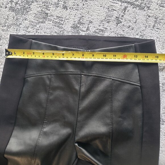 Karl Lagerfield Paris Black Vegan Leather Front Panel Legging Pants - Picture 5 of 7